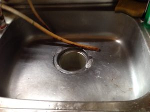 佐倉市W様宅台所排水口つまり除去完了画像